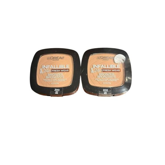 2 L'OREAL Paris INFALLIBLE 24hr FRESH WEAR SOFT MATTE BRONZER 200 Fair/Pale - Picture 1 of 2